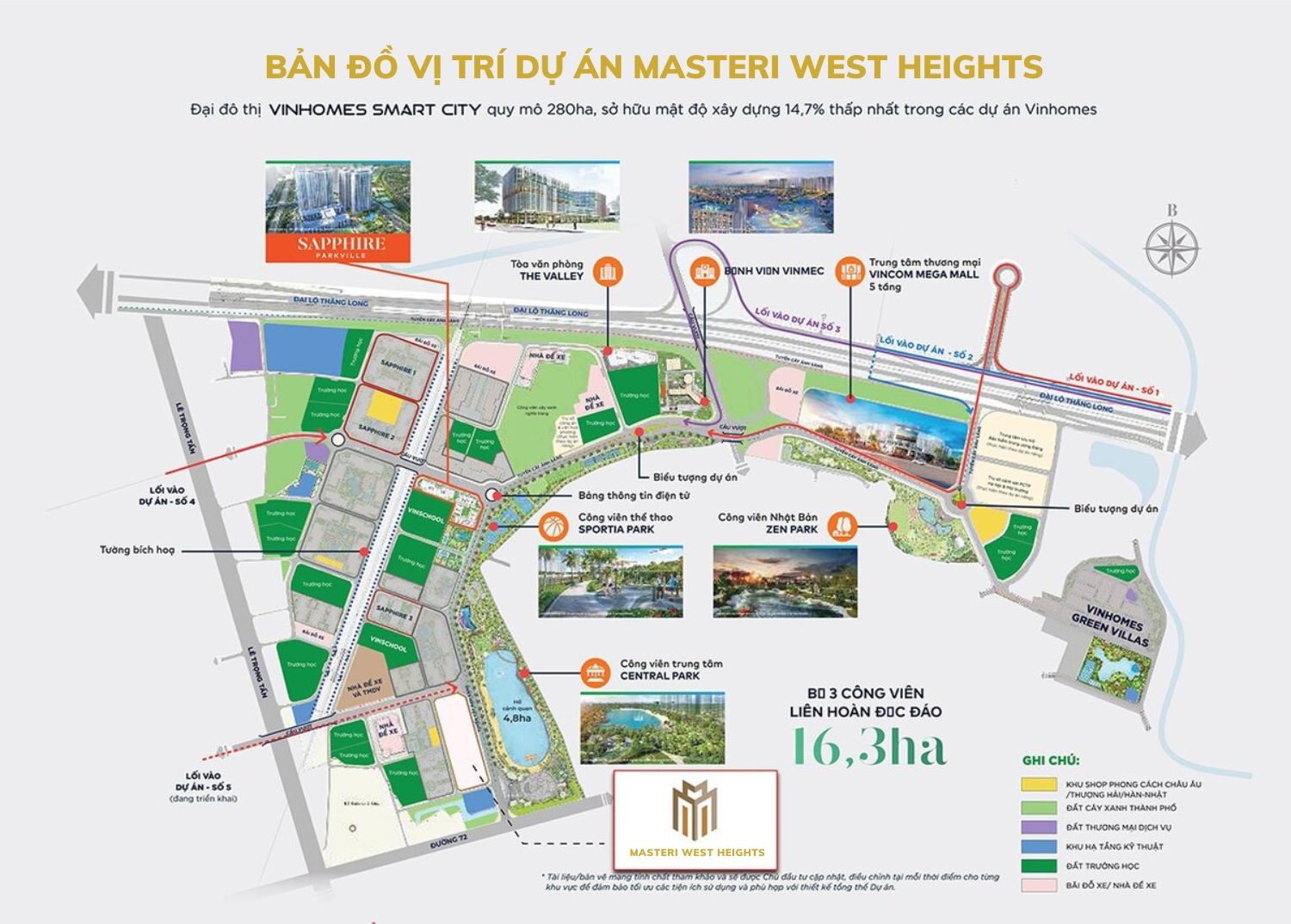 Bản đồ của dự án Masteri Smart City - thuộc đại đô thị Vinhome Smart City