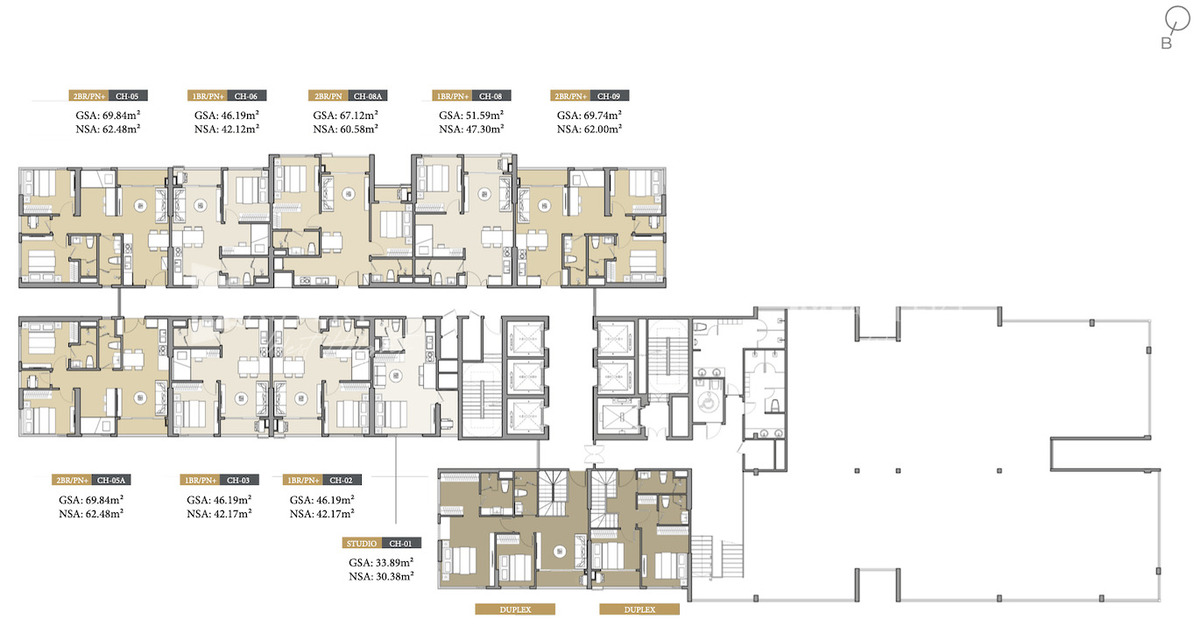 Layout tầng 38 tòa C