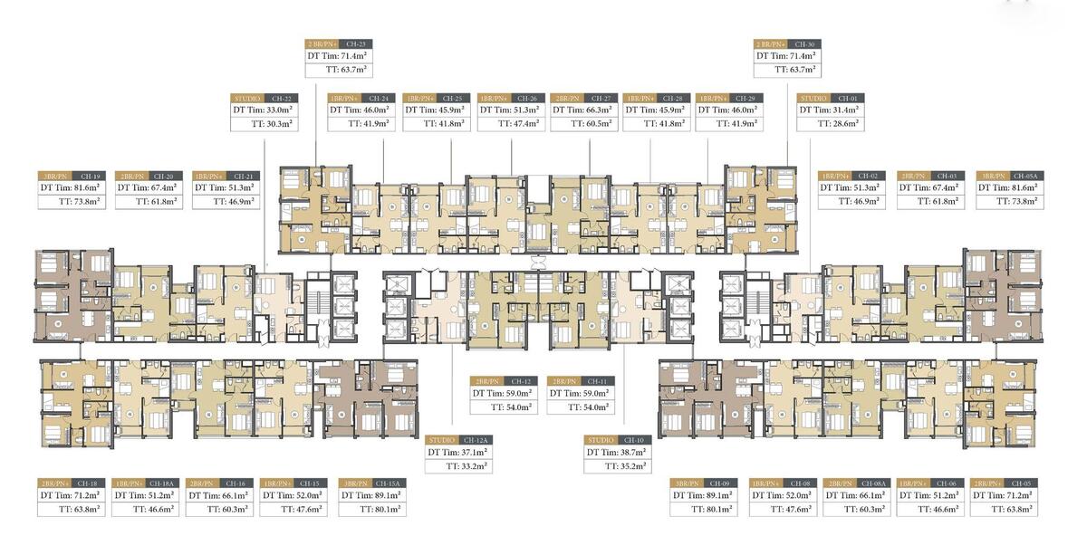 Mặt bằng tầng 35-37 (tòa A&B)